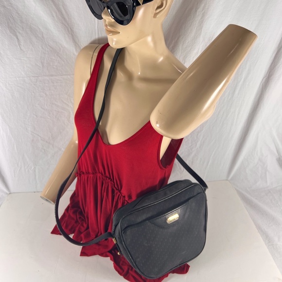 LANVIN PARIS Vintage Authentic Dome Black Canvas and Leather Trim Crossbody bag - Picture 17 of 17